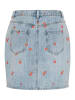Kaffe Denimrock KAbabeth Regular fit in Blue Denim/Red Flower Emb.