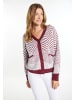 usha WHITE LABEL Damen Cardigan in Dunkelkirschrot Weiss