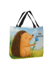 Mr. & Mrs. Panda Strandtasche Igel Blumen Design mit Spruch in Weiß