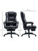 Vinsetto Bürostuhl mit Massagefunktion-68,5B x 68,5T x 113-121H cm-Schwarz