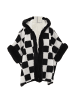 Usha Women Poncho in Schwarz Wollweiss