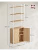 VASAGLE Bücherregal Barnet in Eichenfarbe-Weiß - (B)60 x (H)159.5 x (T)24 cm
