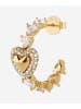 Guess Damen-Ohrringe Creolen Pavé Herz Crystals Goldfarben
