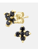 Vanlere Ohrstecker aus 375 Gelbgold mit Saphir Blumen-Design