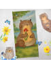 Mr. & Mrs. Panda Handtuch Otter Blumenstrauß Design ohne Spruch in Grau Pastell