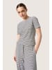 Soaked in Luxury T-shirt SLCalva Gerade Passform in Black and White Stripe