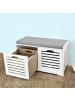 SoBuy Schuhbank in Weiß - (B)71 x (H)34 x (T)43 cm