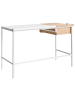 Beliani Schreibtisch OCATE in Weiß/Braun - (W) 120 x (H) 76 x (L) 60 cm