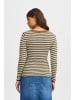 ICHI Strickpullover IHDIANE Regular fit in Lizard/Almond Milk stripe