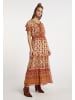 usha FESTIVAL Damen Maxikleid Mit Allover-Print in Orange Mehrfarbig