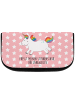 Mr. & Mrs. Panda Kulturtasche Einhorn Happy mit Spruch in Rot Pastell