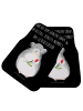 Mr. & Mrs. Panda Auto Teppich Chinchilla Blume mit Spruch in Schwarz