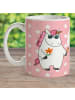 Mr. & Mrs. Panda Becher Einhorn Woodstock ohne Spruch in Rot Pastell