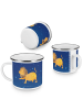 Mr. & Mrs. Panda Emaille Tasse Sternzeichen Löwe ohne Spruch in Sternenhimmel Blau