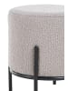 SalesFever Polsterhocker rund Ø35 cm Metallgestell schwarz und Bouclé-Stoff in Taupe