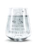 Mr. & Mrs. Panda Trinkglas Hund Kleeblatt mit Spruch in Transparent
