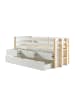 58 aufm Kessel KOJENBETT mit Schubladen Karissa 219x100x98 Massivholz+MDF Weiß/natur