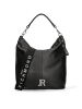 John Richmond Schultertasche in BLACK AND  OFF SILVER