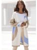 LASCANA Longstrickjacke in creme-beige-blau