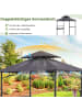 COSTWAY Grillpavillon mit Doppeldach 242 x 153 x 250 cm in Anthrazit