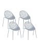 Beliani 4er-Set Esszimmerstuhl MUMFORD in Grau/Silber