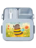 Mr. & Mrs. Panda Brotbüchse Hummel flauschig Design ohne Spruch in Blau Pastell