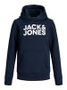 JACK & JONES Junior Kapuzen-Sweatshirt in navy blazer/Large Print