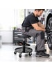 relaxdays Werkstatthocker in Schwarz - (H)42-56 x ø38 cm