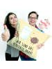 Mr. & Mrs. Panda Zierkissen Milch Keks mit Spruch in Gelb Pastell