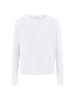 Rich & Royal Fein gerippter Strickpullover in Pearl White