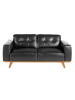 Angel Cerdá Chester-Sofa 6030 in Walnuss / Schwarz