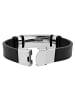 Adeliás Unisex Armband aus Leder 21 cm in schwarz