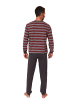 NORMANN langarm Schlafanzug Bündchen Pyjama Streifen - 88066 in rot