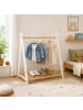 relaxdays Kinderkleiderständer in Natur/ Weiß - (B)112 x (H)111,5 x (T)48 cm