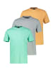 Lerros T-Shirt Basic in Grau / mint / gelb