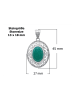 mantraroma 925er Silber - Ketten (L) 27 x (B) 45 mm mit grüner Onyx
