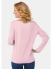 GOLDNER Kurzgröße:  Langarmshirt mit tonaler Zierkante in rosa