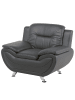 Beliani Sessel LEIRA II in Grau/Silber - (W) 113 x (H) 88 x (L) 86 cm