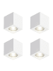 ZMH 4er-Set Deckenleuchte 1-flammige GU10 in weiß eckig Modern Aufbauspot aus Gips