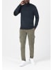 Timezone Rollkragenpullover Rippstrick Ellenbogen-Patch in Dunkelblau