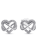 Pandora Damen-Ohrstecker Funkelndes Unendlichkeits-Herz Silber