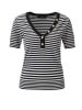 Aniston CASUAL Strickpullover in dunkelmarine-weiß-goldfarben