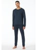 Schiesser Pyjama lang für Herren in blau