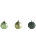 Beliani 60er-Set Weihnachtsbaumkugeln TYIN in Grün/Silber