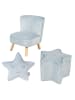 roba Lil Sofa' Set mit Sessel, Sternhocker & Kissen Hellblau/Sky