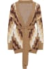 VIRITA Women Offener Strickcardigan in Braun Mehrfarbig