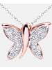 Diamant L'éternel Halskette mit Anhänger aus 375 Roségold mit Diamant Schmetterling