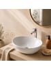 relaxdays Aufsatzwaschbecken in Weiß - (B)41 x (H)15 x (T)34 cm