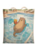 Mr. & Mrs. Panda Shopping Bag Otter Schwimmbad Pommes Design ohn... in Weiß