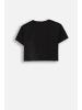 Coccodrillo T-Shirt mit kurzen Ärmeln in schwarz